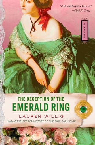 Book cover for The Deception of the Emerald Ring (Pink Carnation) by Willig, Lauren