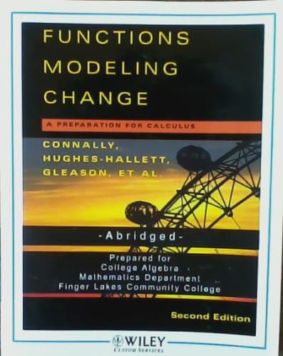 Functions Modeling Change: A Preparation for Calculus