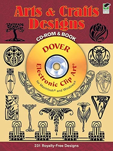 Book cover for Arts and Crafts Designs CD-ROM and Book (Dover Electronic Clip Art) by Marty Noble