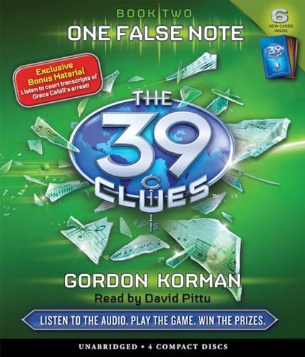 Book cover for One False Note (The 39 Clues, Book 2) - Audio by Korman, Gordon