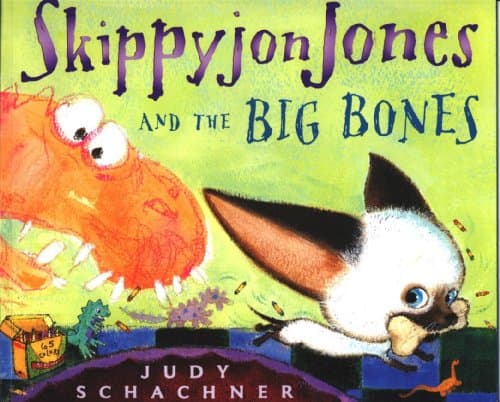 Book cover for Skippyjon Jones and the Big Bones by Schachner, Judy