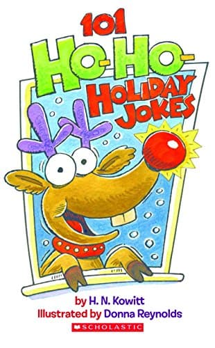 Book cover for 101 Ho-Ho Holiday Jokes by rebecca magruder