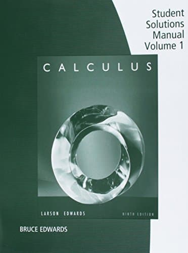 Book cover for Student Solutions Manual Volume 1 Calculus Ninth Edition by Larson, Ron