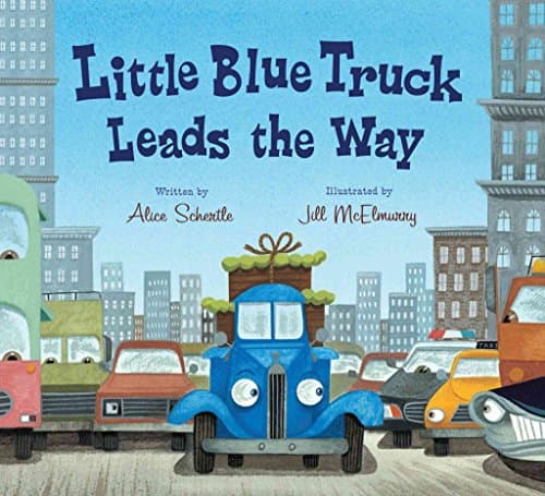 Book cover for Little Blue Truck Leads the Way by Schertle, Alice