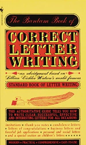 Book cover for Bantam Book of Correct Letter Writing by Watson, Lillian