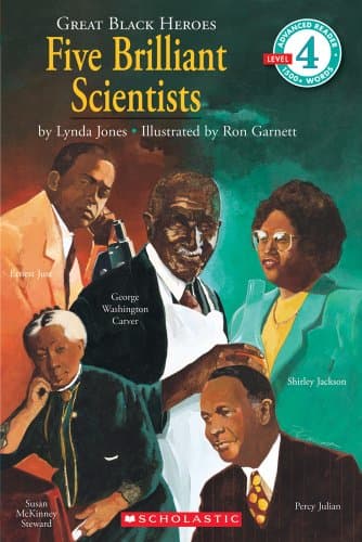 Book cover for Great Black Heroes: Five Brilliant Scientists (Scholastic Reader, Level 4) by Jones, Lynda
