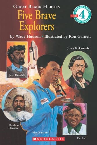 Book cover for Great Black Heroes: Five Brave Explorers (Scholastic Reader, Level 4) by Hudson, Wade