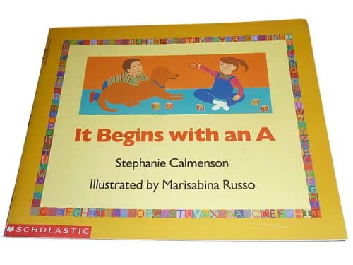 Book cover for It Begins with an A by Stephanie Calmenson