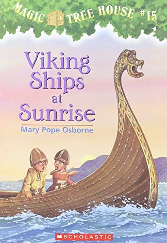 Book cover for Viking Ships at Sunrise (Magic Tree House) by mary-pope-osborne-illustrated-by-sal-murdocca