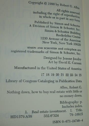 Book cover for NOTHING DOWN HOW TO BUY REAL ESTATE LITTLE OR NO MONEY DOWN by ROBERT G. ALLEN