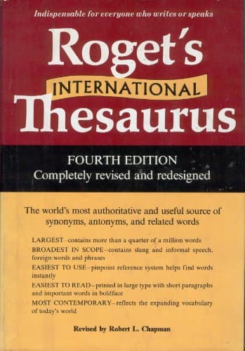 Book cover for Roget's International Thesaurus-Fourth Edition, Completely Revised and Redesigned by Roget, Peter Mark & Peter M. Chapman; Chapman, Robert L.