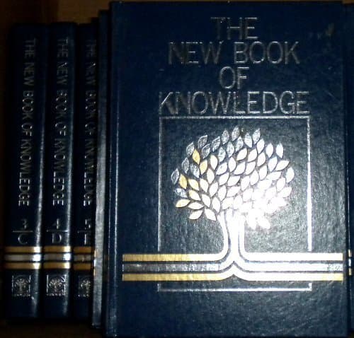 Book cover for The New Book of Knowledge Encyclopedia Set- Complete Set - 20 Vols - With World Maps Inside by Grolier Educational