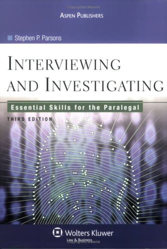 Book cover for Interviewing and Investigating: Essential Skills for the Paralegal by Parsons, Stephen P.