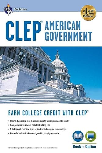 Book cover for CLEP® American Government Book + Online (CLEP Test Preparation) by Jones Ph.D., Preston