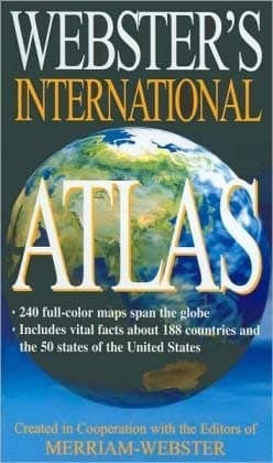 Book cover for Webster's International Atlas by Merriam-Webster