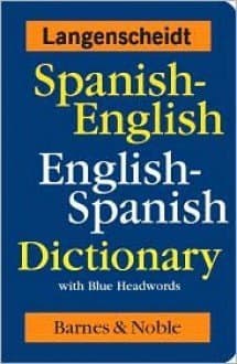 Book cover for Spanish-English English-Spanish Dictionary with Blue Headwords by Langenscheidt Editorial Staff
