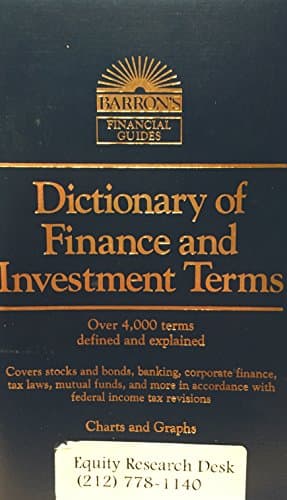 Book cover for Dictionary Of Finance & Investment Terms by John Downes