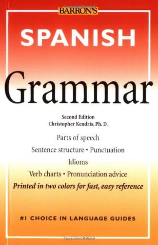 Book cover for Spanish Grammar (Barron's Grammar Series) (English and Spanish Edition) by Christopher Kendris