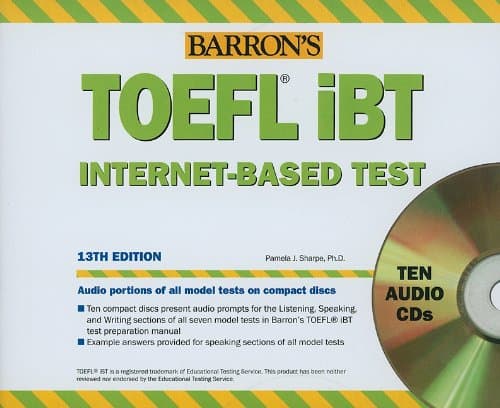 Book cover for Barron's TOEFL iBT Internet-Based Test by Sharpe Ph.D., Pamela J.