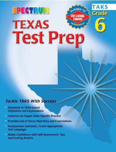 Book cover for Texas Test Prep, Grade 6 (Spectrum) by Spectrum
