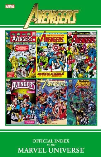 Book cover for Avengers: Official Index to the Marvel Universe by Marvel Comics Group