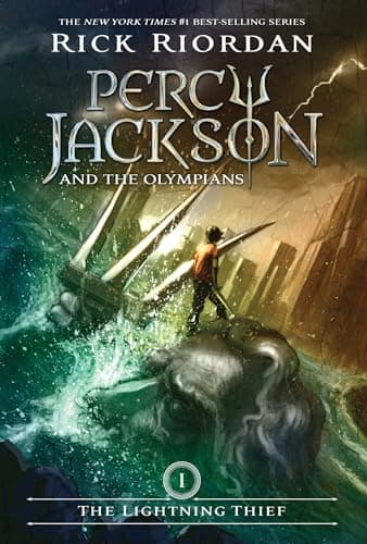 Book cover for The Lightning Thief (Percy Jackson and the Olympians, Book 1) by Riordan, Rick