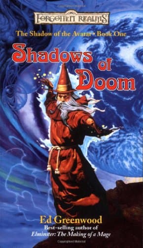 Book cover for Shadows of Doom (Forgotten Realms: The Shadow of the Avatar, Book 1) by Greenwood, Ed