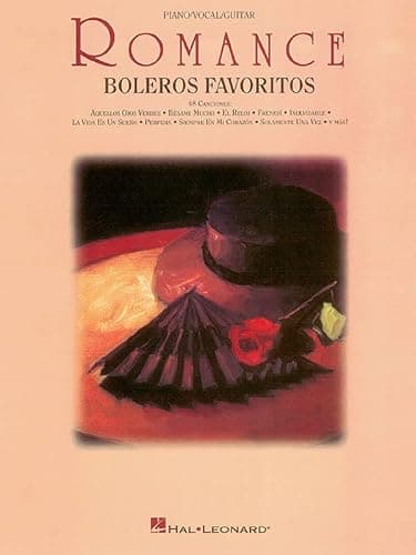 Book cover for Romance: boleros favoritos: piano / vocal / guitar Piano, Vocal and Guitar Chords (Spanish Edition) by Hal Leonard Publishing Corporation