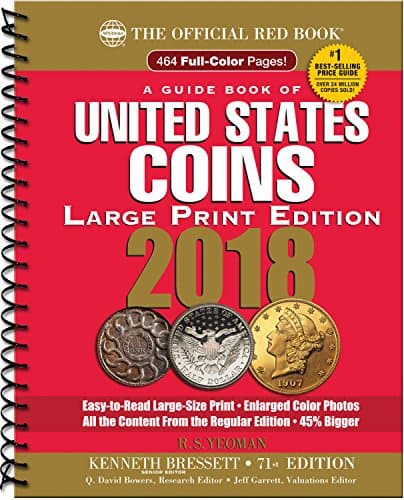 Book cover for A Guide Book of United States Coin 2018: The Official Red Book, Large Print Edition (Guide Book of United States Coins) by R.S. Yeoman