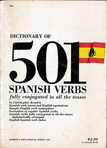 Book cover for Dictionary of 501 Spanish Verbs: Fully Conjugated in All the Tenses by Kendris, Christoper