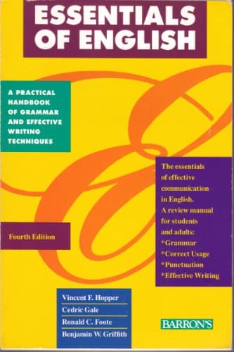 Book cover for Essentials of English by Hopper, Vincent F.;Gale, Cedric;Griffith, Benjamin W.;Foote, Ronald C.;Foote, Ro
