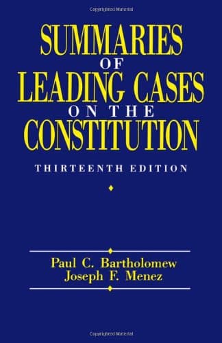 Book cover for Summaries of Leading Cases on the Constitution by Bartholomew, Paul C.