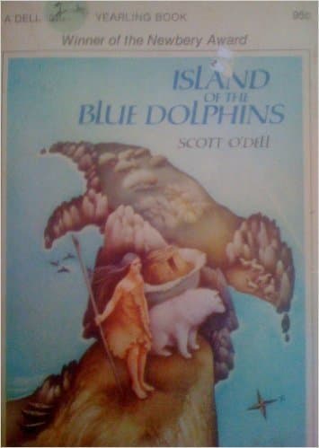 Book cover for Island of the blue dolphins by O'Dell, Scott