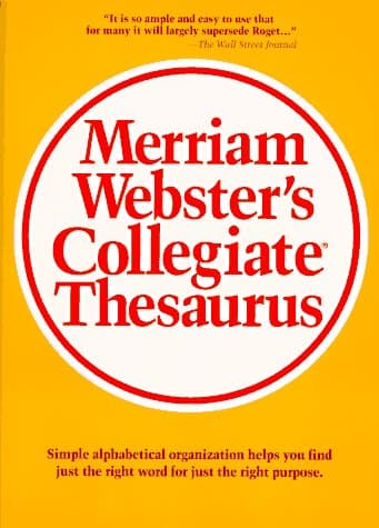 Book cover for Merriam Webster's Collegiate Thesaurus by Merriam-Webster