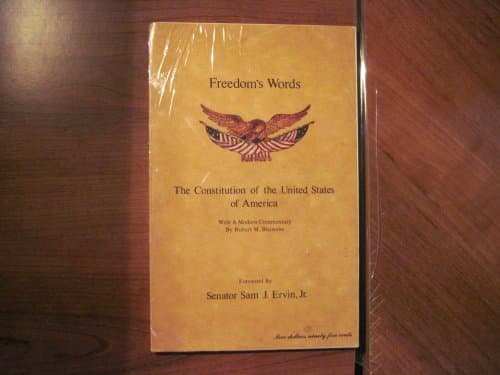 Book cover for Freedom's words: The Constitution of the United States of America, with a modern commentary by Robert M Bleiweiss