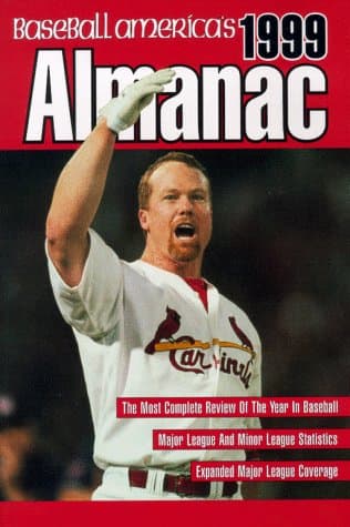 Book cover for BASEBALL AMERICAS 1999 BASEBALL ALMANAC (Baseball America Almanac) by Baseball america