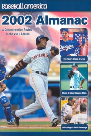 Book cover for Baseball America's 2002 Almanac (Baseball America Almanac) by Baseball America, The Edi