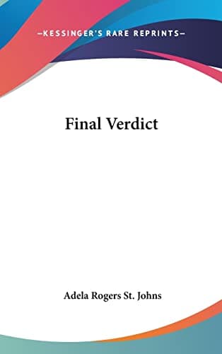 Book cover for Final Verdict by St Johns, Adela Rogers