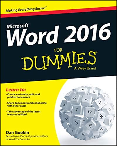 Book cover for Word 2016 For Dummies by Gookin, Dan
