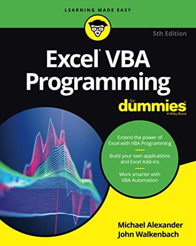 Book cover for Excel VBA Programming For Dummies 5th Edition (For Dummies (Computer/Tech)) by Alexander, Michael