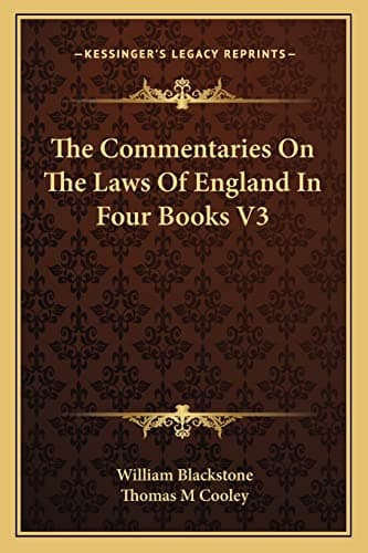 The Commentaries On The Laws Of England In Four Books V3