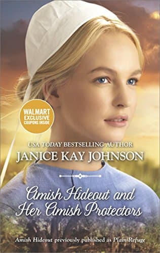 Book cover for Amish Hideout and Her Amish Protectors by Janice Kay Johnson