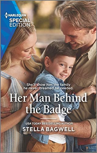 Book cover for Her Man Behind the Badge (Men of the West, 45) by Bagwell, Stella