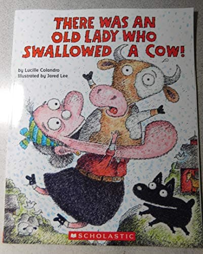 Book cover for There was an old lady who swallowed a cow! by Lucille Colandro