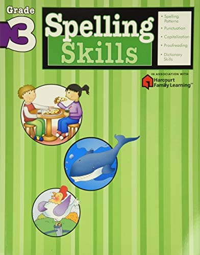 Book cover for Spelling Skills: Grade 3 (Flash Kids Harcourt Family Learning) by Flash Kids Editors