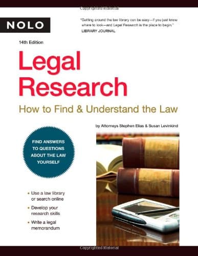 Book cover for Legal Research: How to Find & Understand the Law by Elias, Stephen