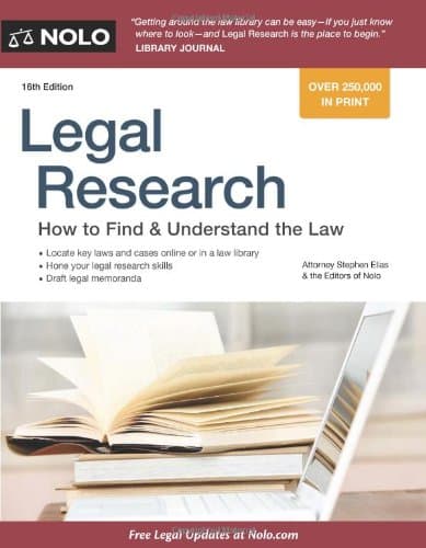 Book cover for Legal Research: How to Find & Understand the Law by Elias, Stephen
