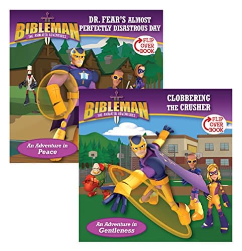 Book cover for Dr. Fear's Almost Perfectly Disastrous Day / Clobbering the Crusher, Flip-Over Book (Bibleman) by B&H Kids Editorial Staff