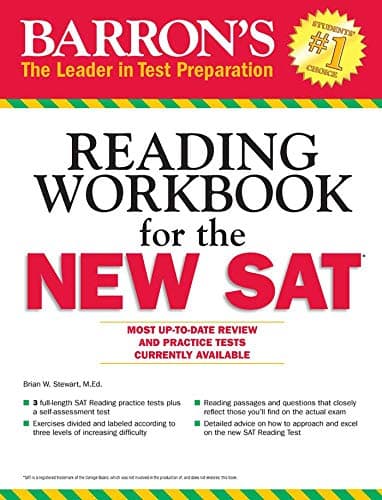 Book cover for Barron's Reading Workbook for the NEW SAT by Brian Stewart