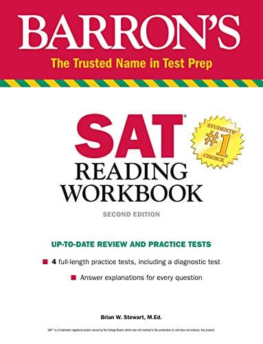 Book cover for SAT Reading Workbook (Barron's SAT Prep) by Stewart M.Ed., Brian W.